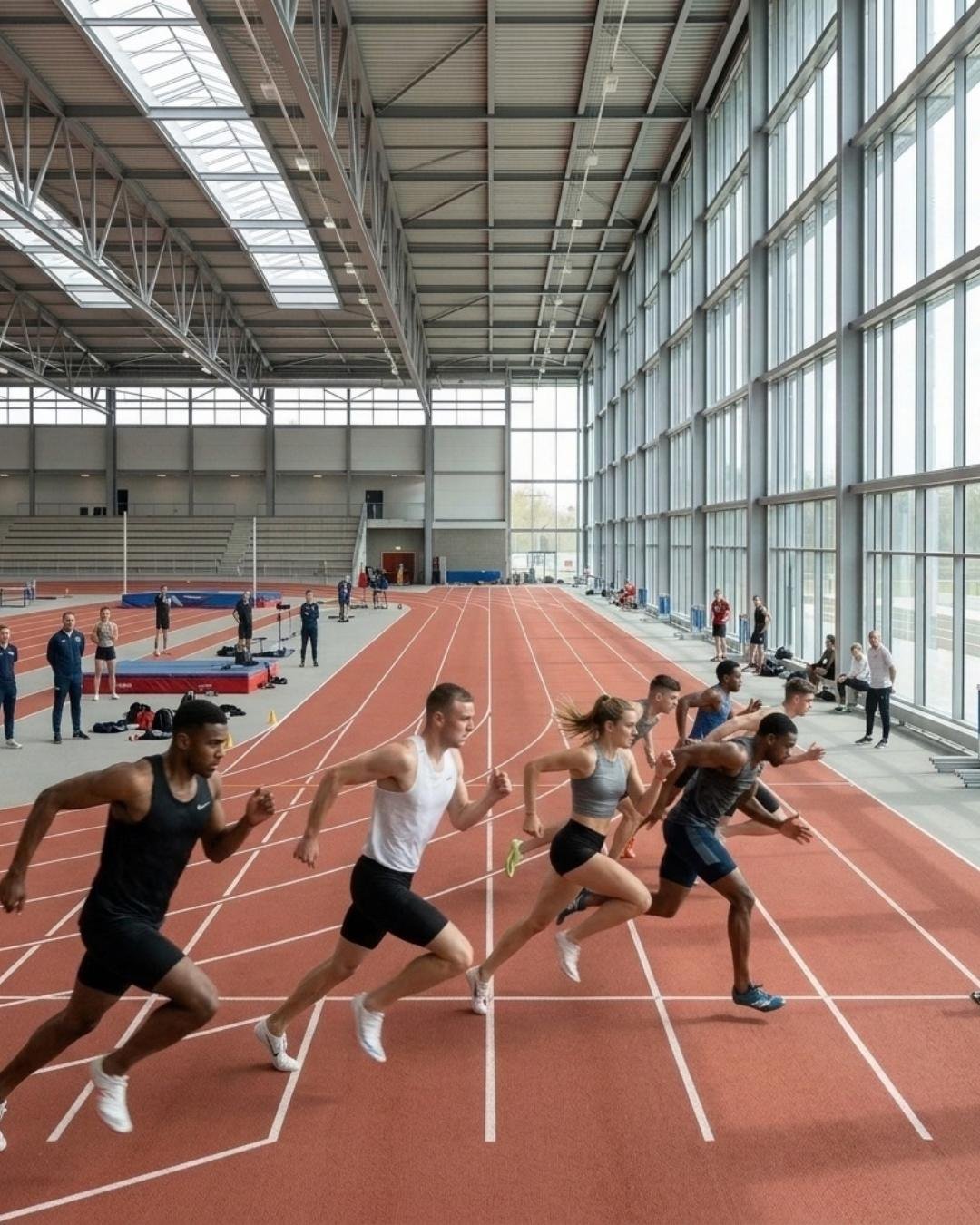 Ein umkämpfter Sprintzieleinlauf — Illustration der BetterSport-Seite für Leichtathletik-Trainer