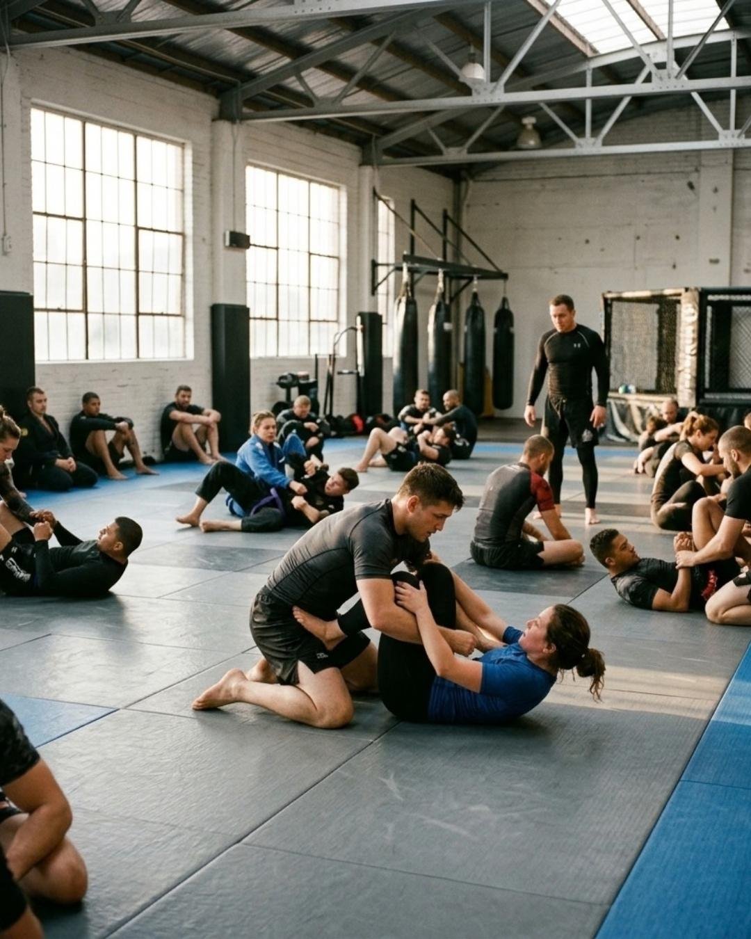 A grappling class on the mat — website for an MMA and BJJ coach