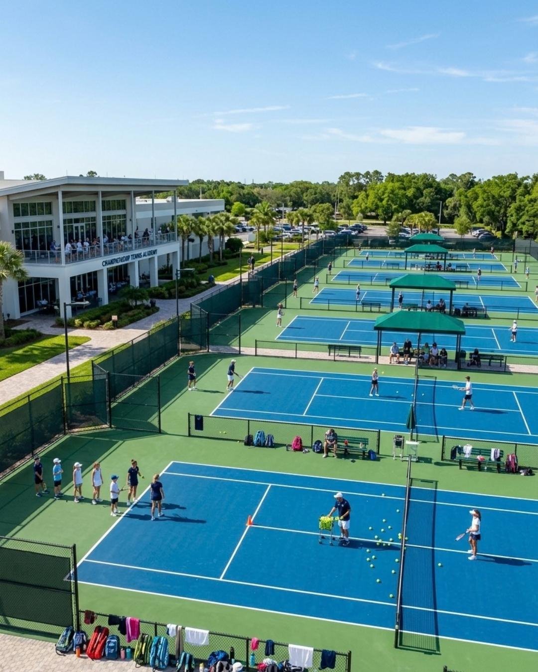 Tennisplätze aus der Luft gesehen — Website-Erstellung für Tennistrainer