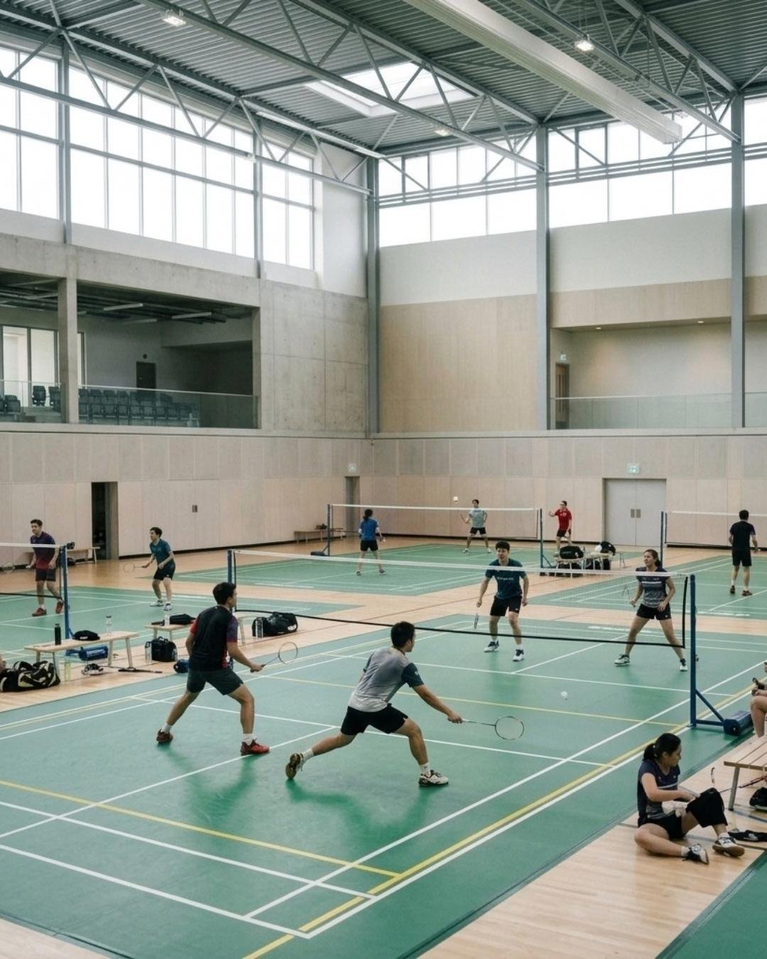 Campi di badminton visti dall'alto — creazione di siti web per club di badminton