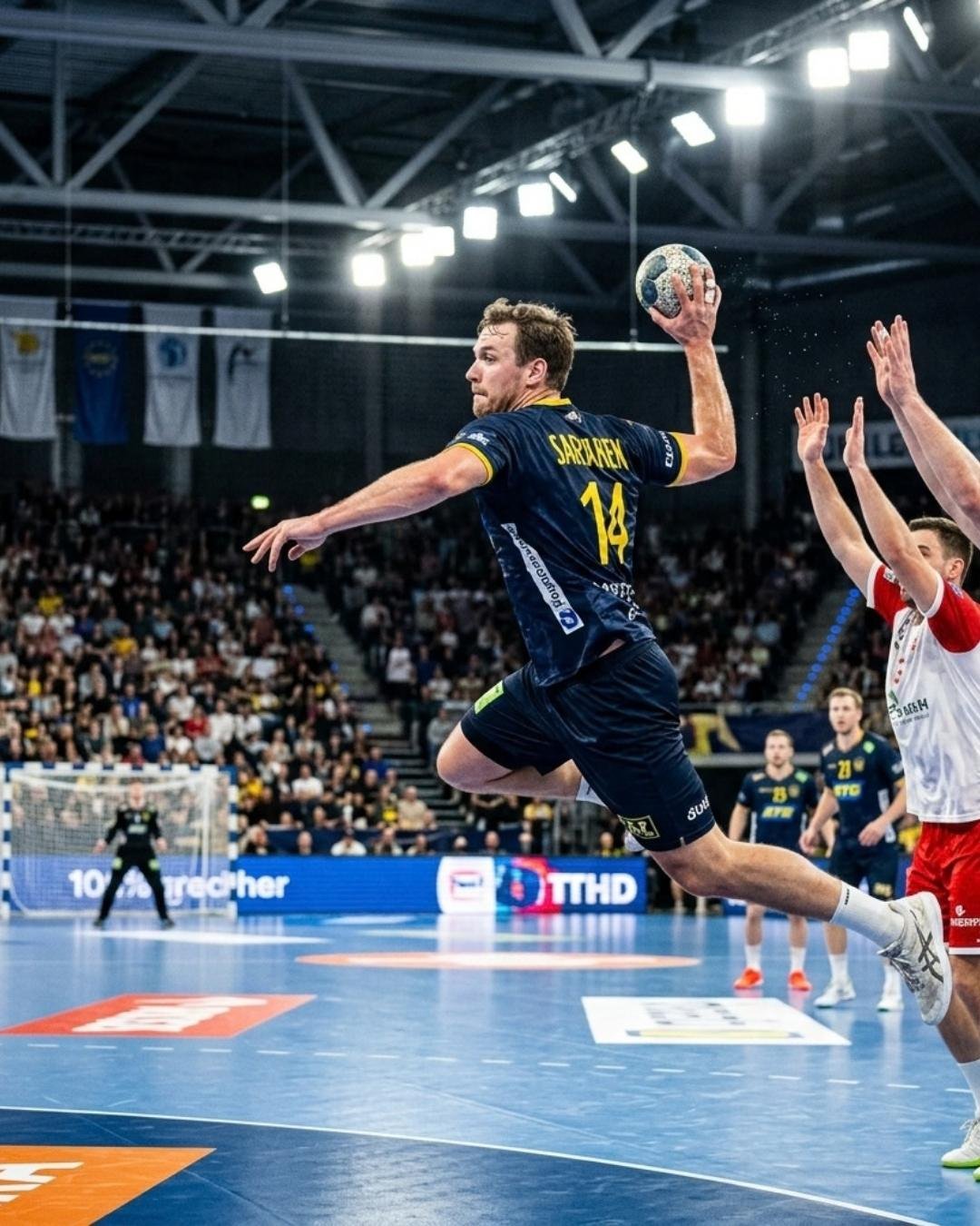 Ein Sprungwurf im Handball — Website-Erstellung für Handballvereine