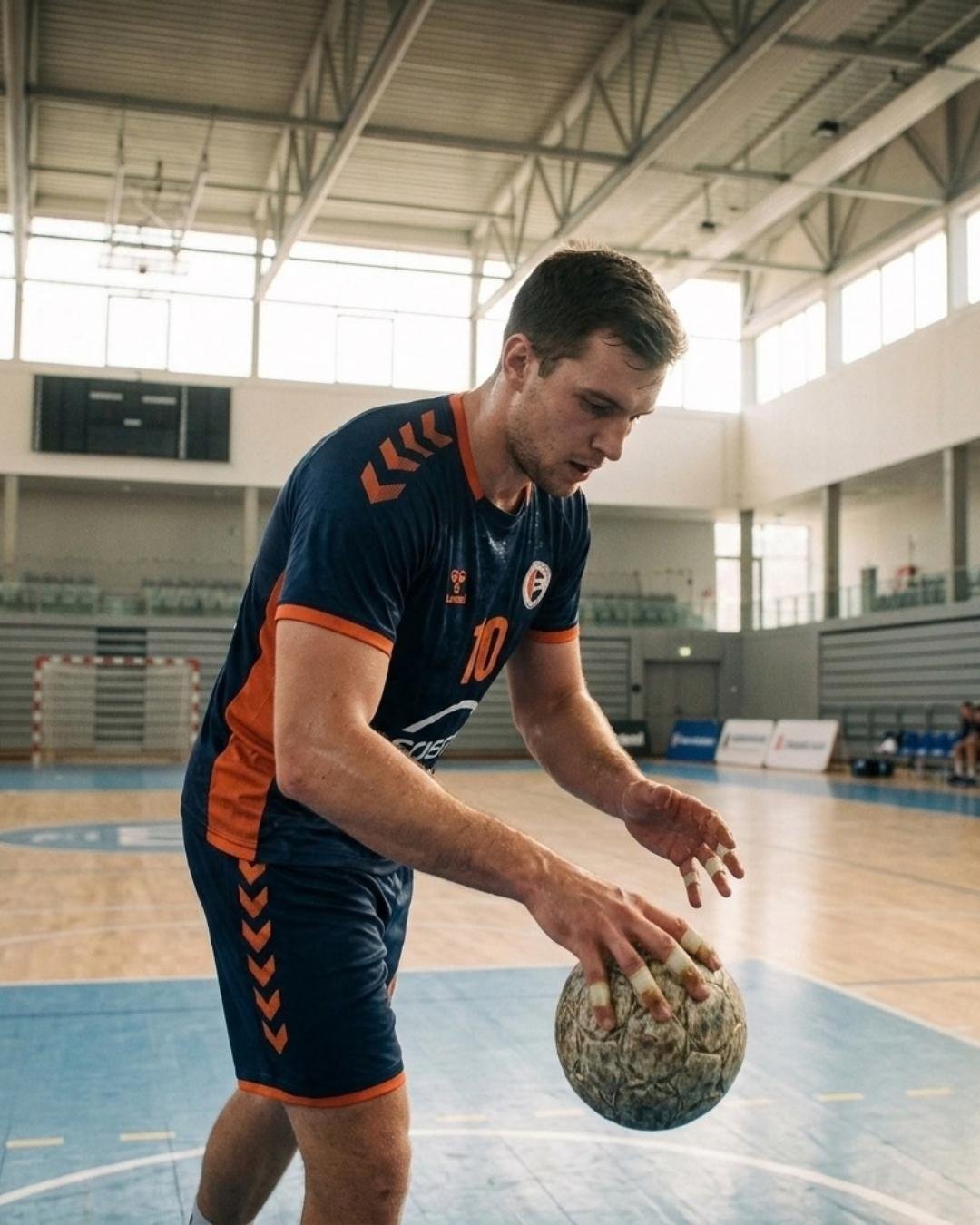 Ein Handballspieler beim Wurfansatz — Website eines Handballvereins