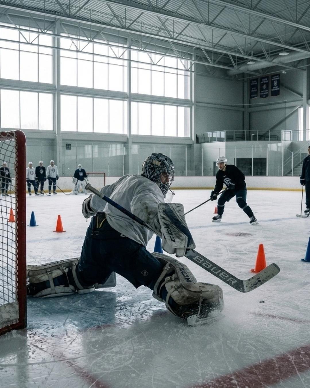 Eine Parade des Torwarts vor seinem Tor — Website-Erstellung für Eishockeyclubs