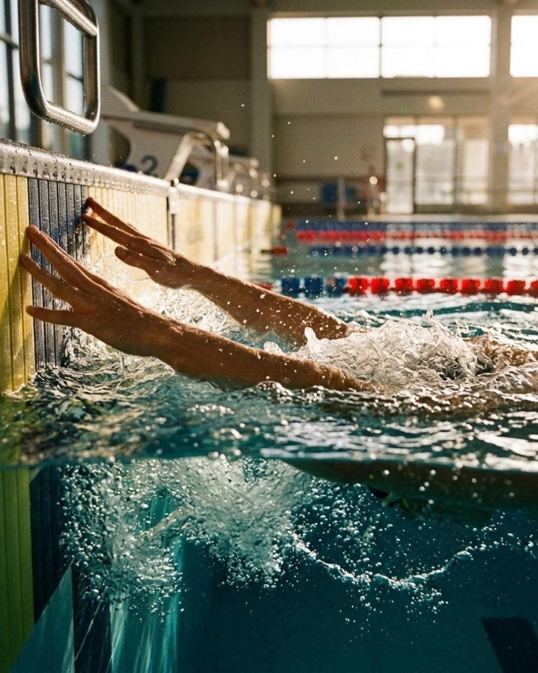 Um salto visto debaixo da superfície da água — criação de site para clubes de natação