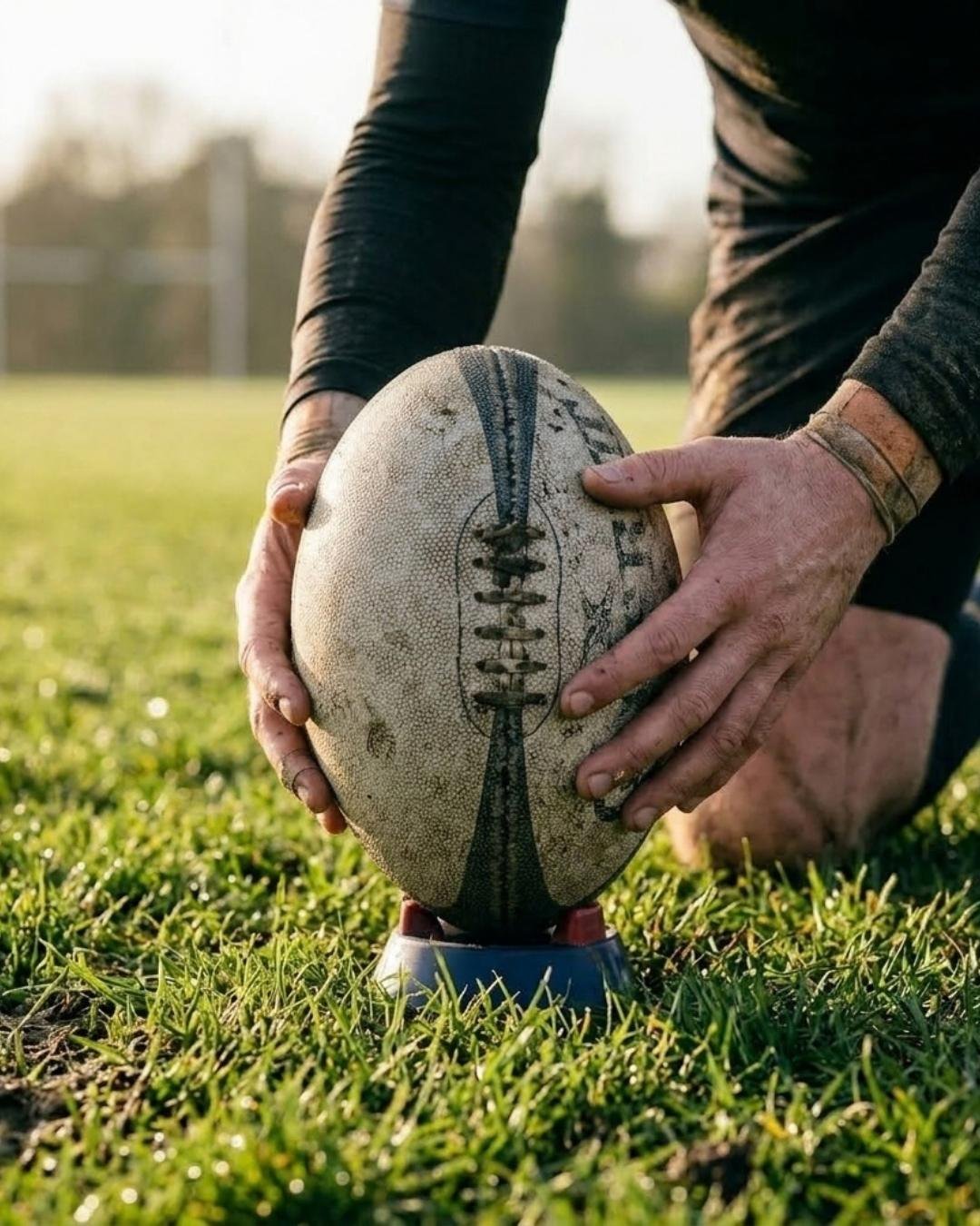 Uma bola de râguebi colocada para a conversão — criação de site para clubes de râguebi