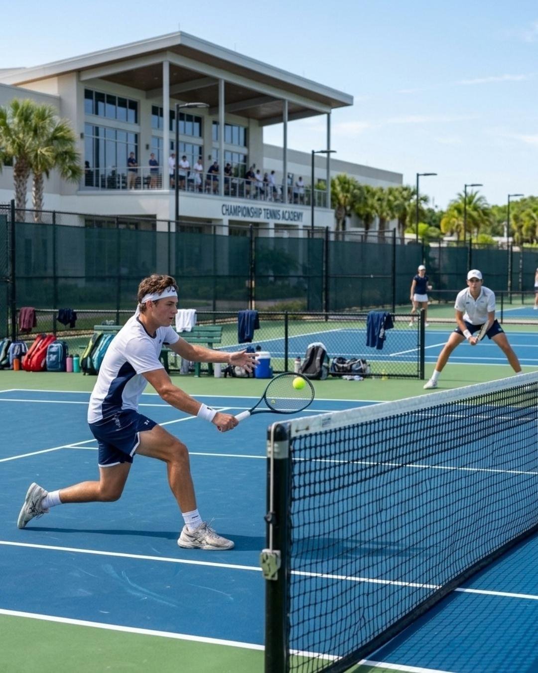 A rally seen from the baseline — illustration from the BetterSport tennis club page