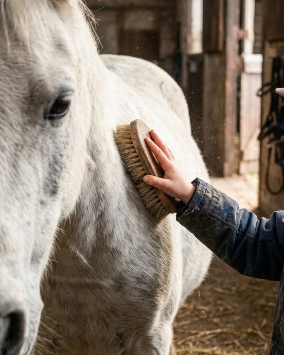 A escovagem de um cavalo ruço — criação de site para clube de equitação