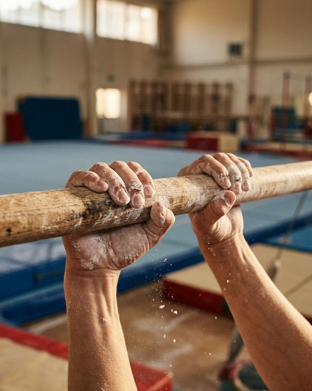 Un agarre en la barra fija de gimnasia — creación de sitio web para rocódromos