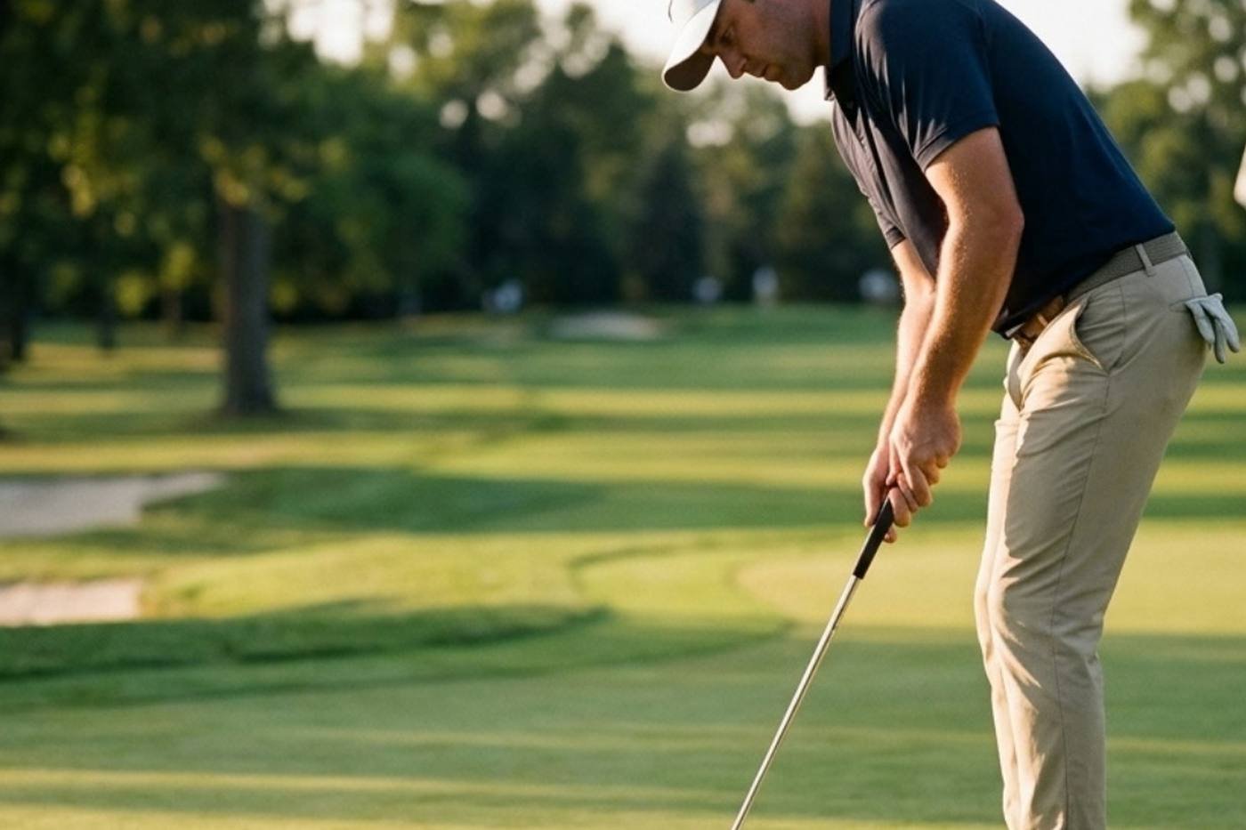 A golfer putting on a green — website design for golf courses