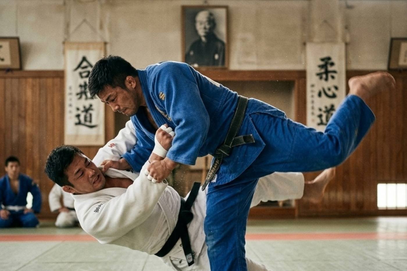 Una proiezione di judo in pieno movimento — creazione di siti web per club di judo