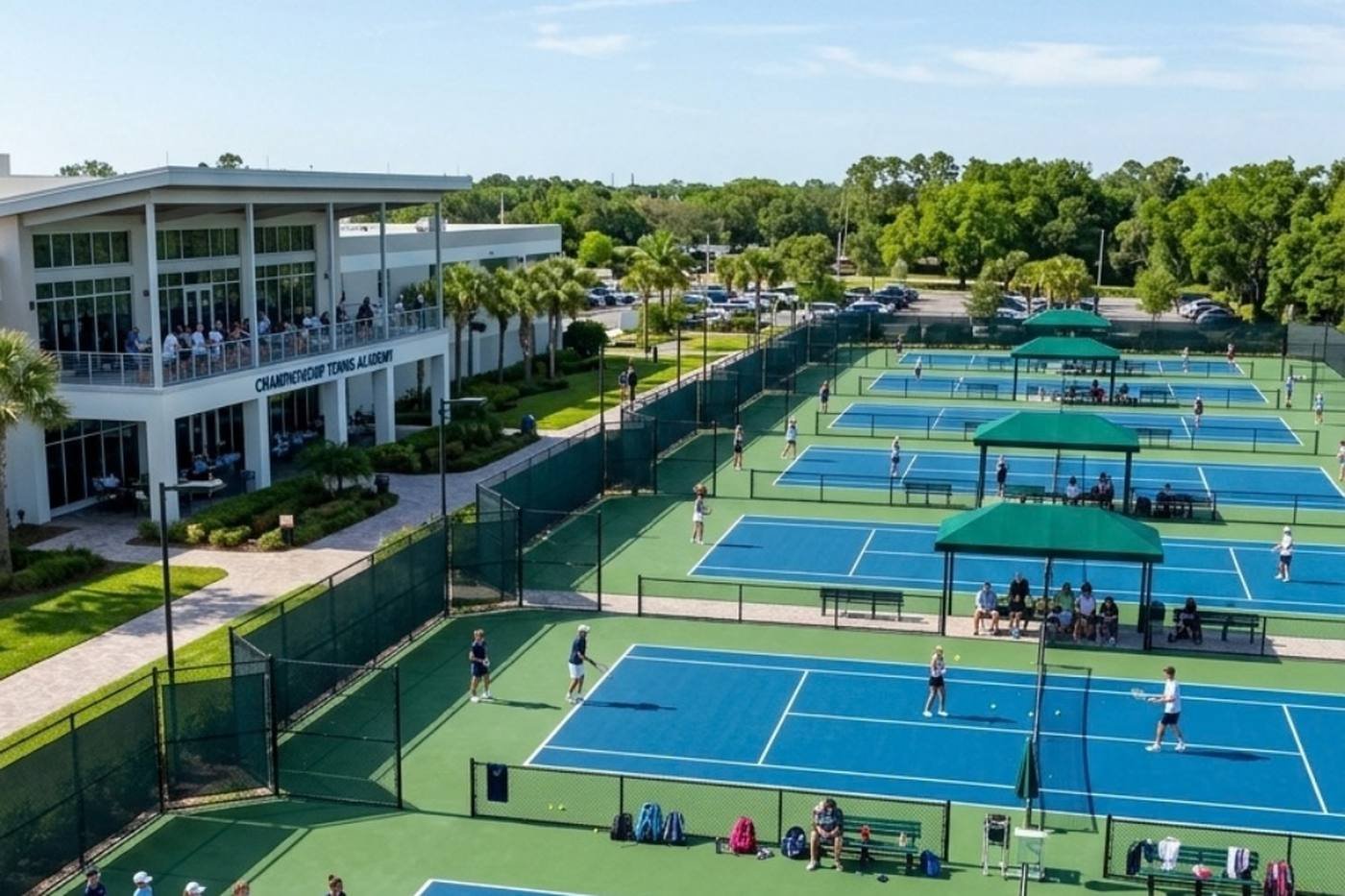 Tennis courts from above — website design for tennis clubs