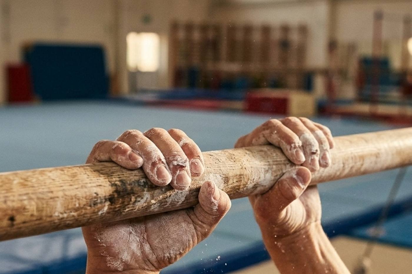 Un agarre en la barra fija de gimnasia — creación de sitio web para rocódromos